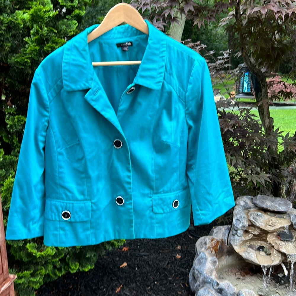 Teal blue jacket